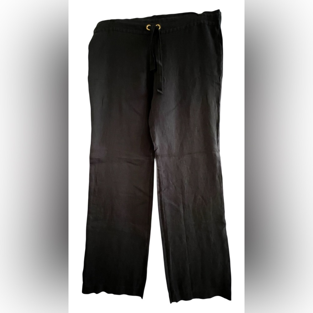 J. Crew 100% Linen Women’s Wide Leg Slacks with drawstring and pockets Med